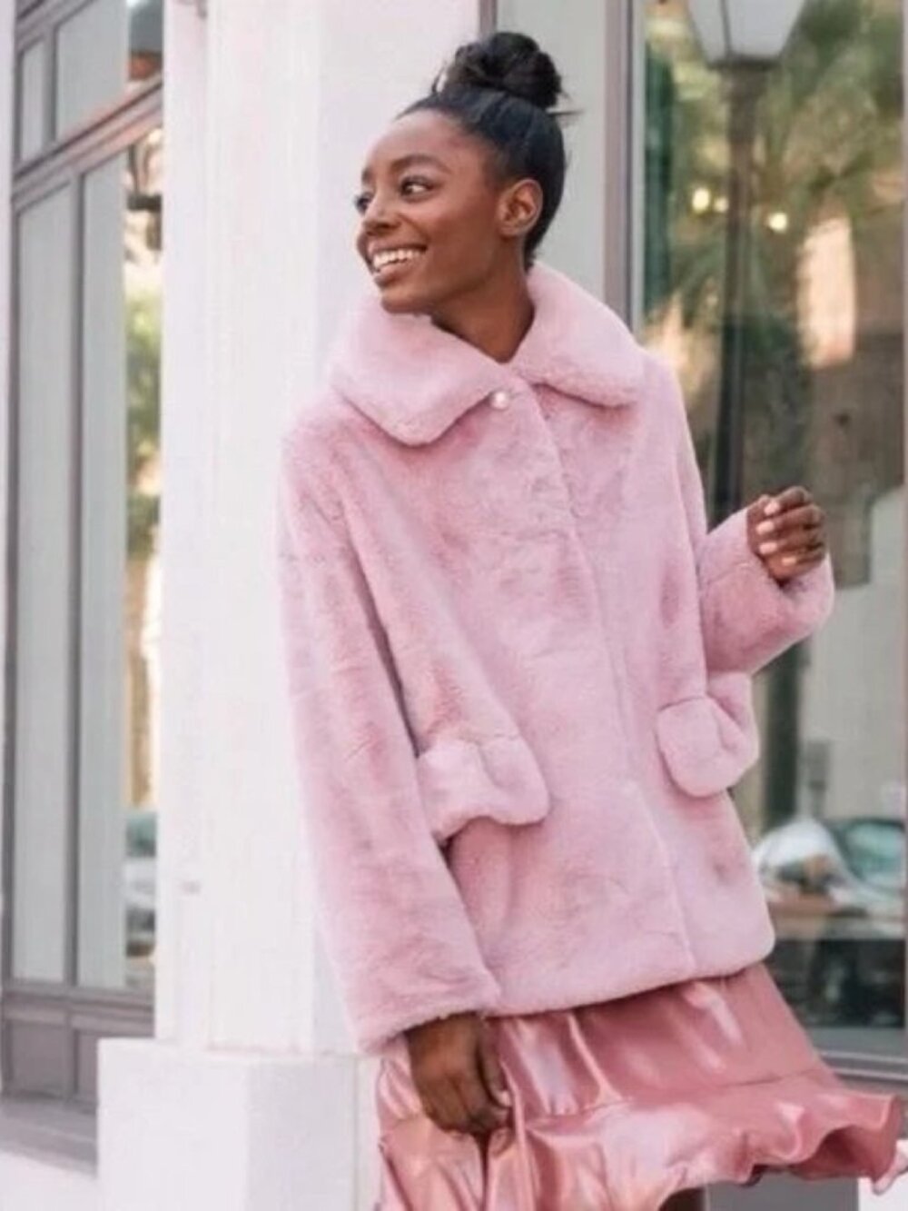 Gal Meets Glam Reese Pink Faux Fur Coat - Picture 2 of 10